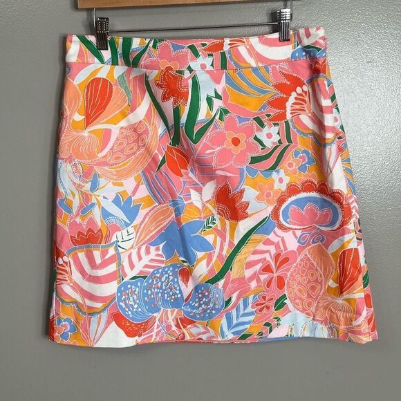 Talbots skirt canvas a line marvelous floral size 10  bright  resort wear cruise - Picture 1 of 7